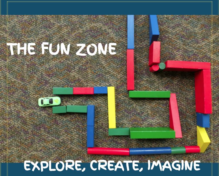 maze with words "the fun zone"