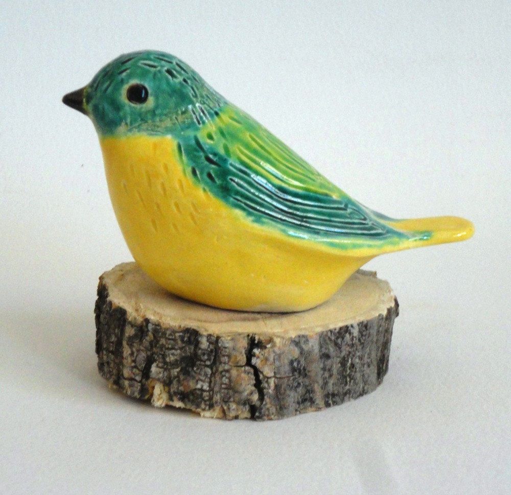 Mini Clay Bird Sculpture