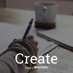 The word Create over a photo of a person writing