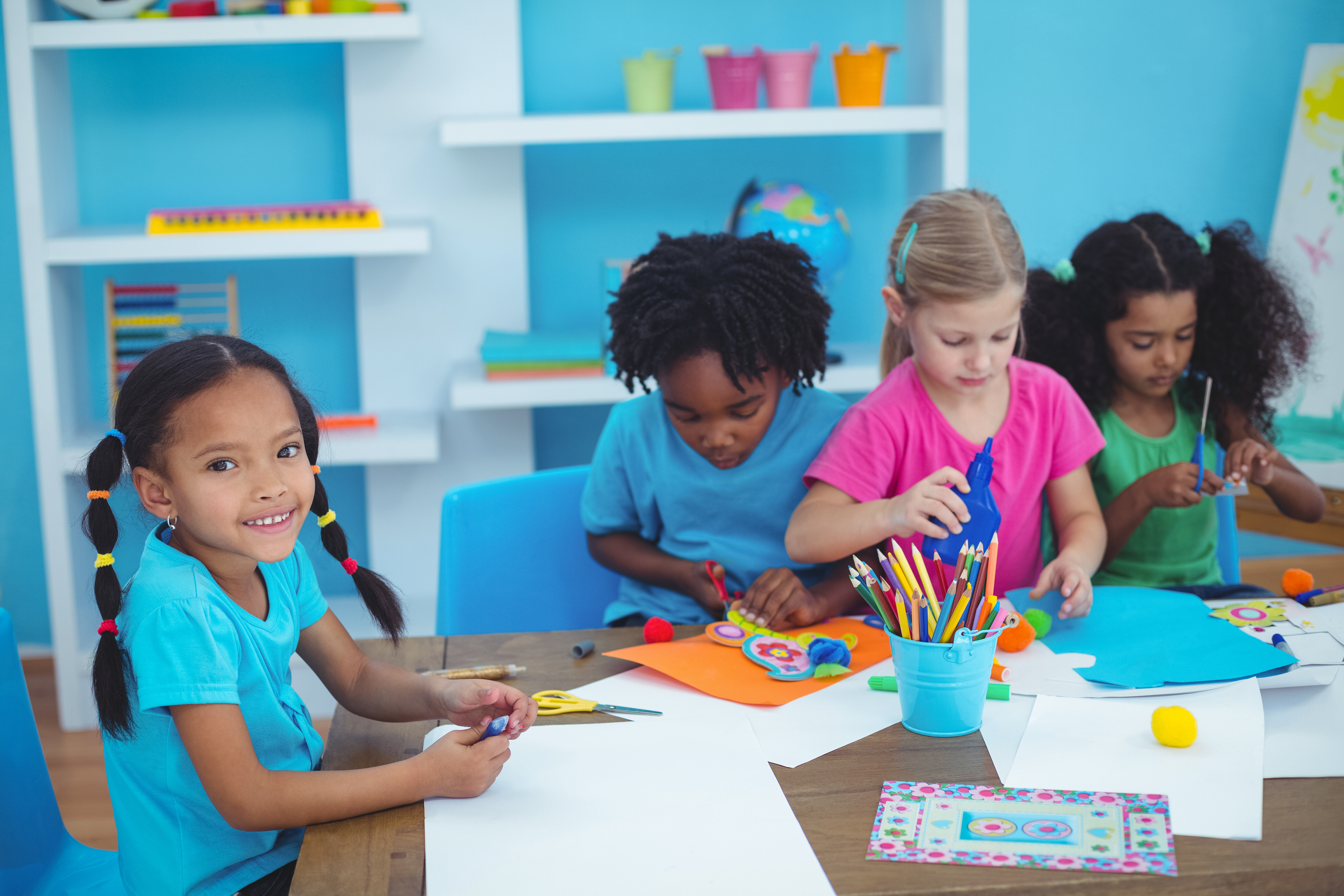 Children doing crafts