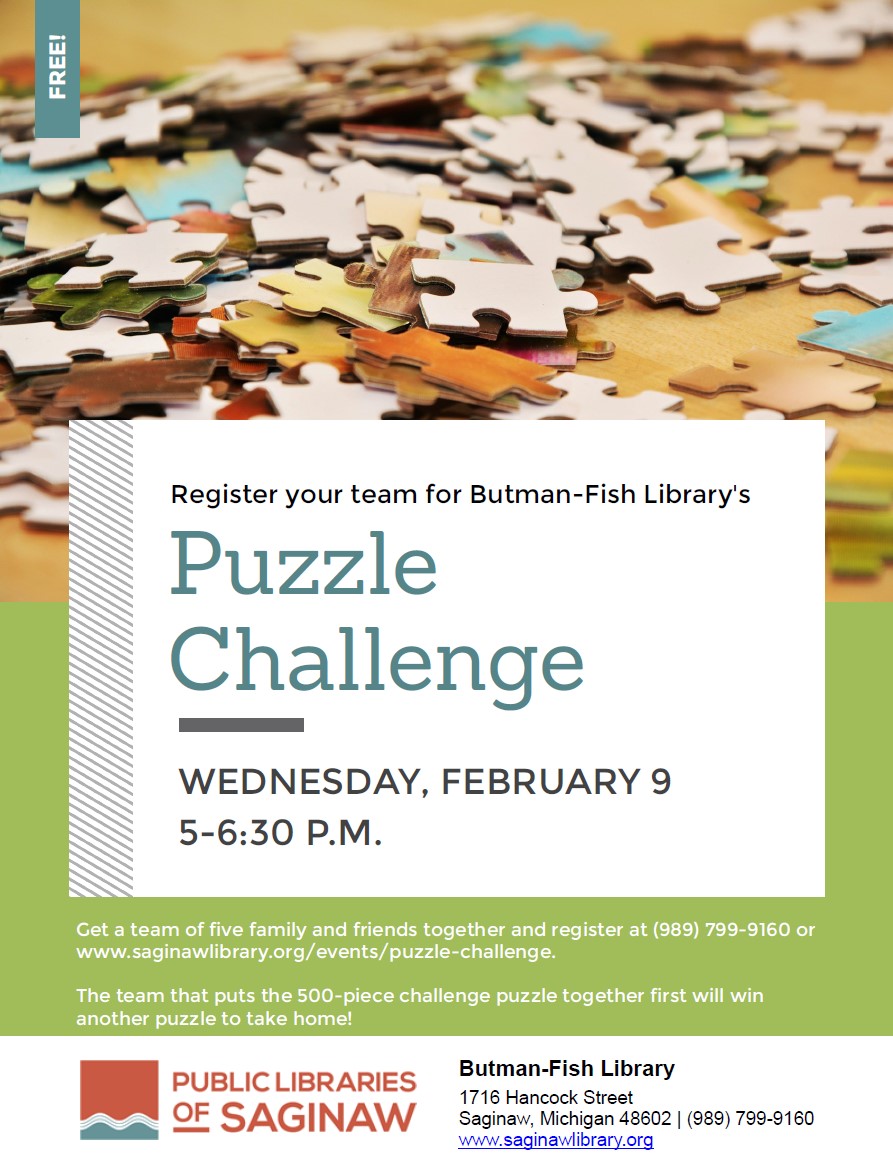 Register your team for Butman-Fish Library's Puzzle Challenge