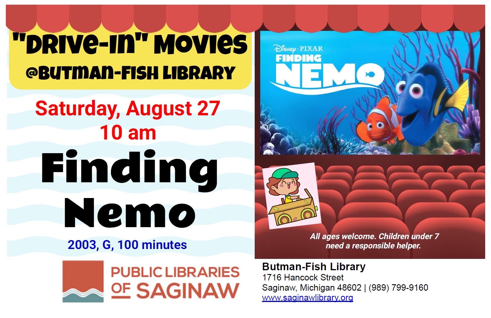 Finding Nemo Butman-Fish "Drive-In" Movie Flyer