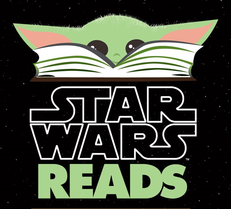 Star Wars Reads: Grogu with his nose in a book