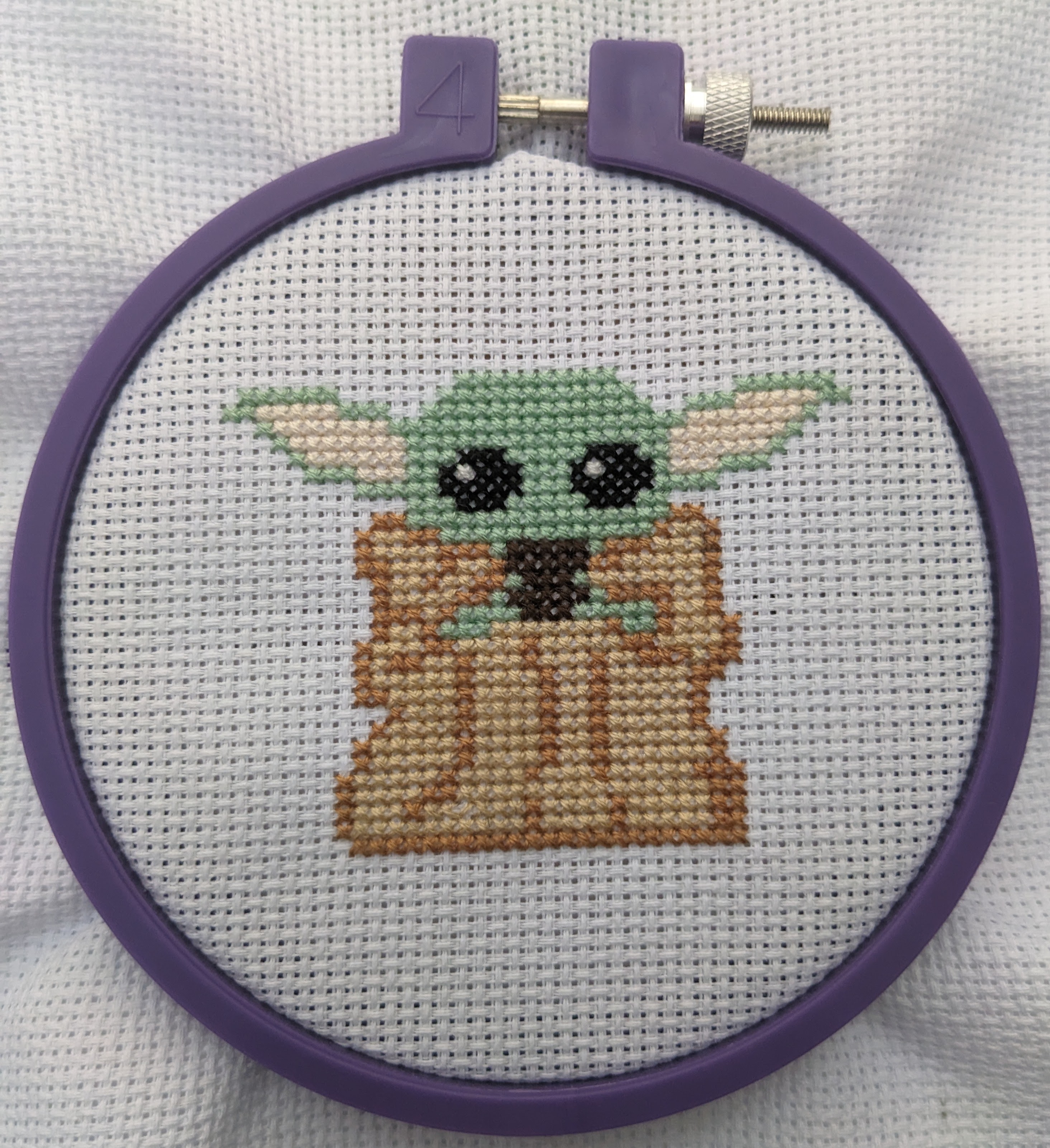 Grogu (Baby Yoda) Counted Cross Stitch