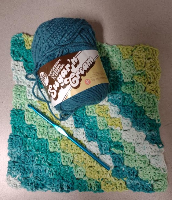 Corner-to-corner crochet dishcloth