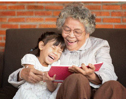 Grandparents reading