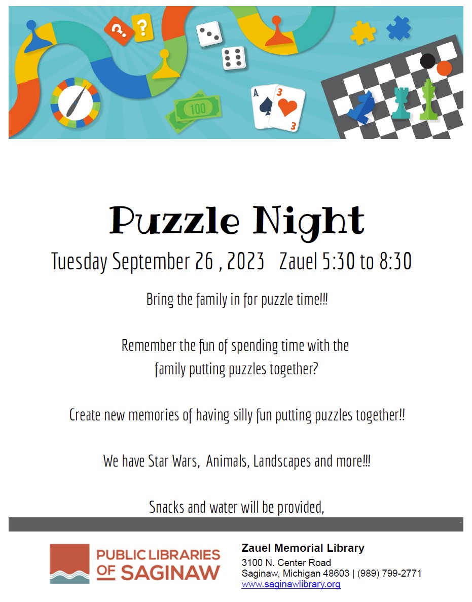 Puzzle Night flyer