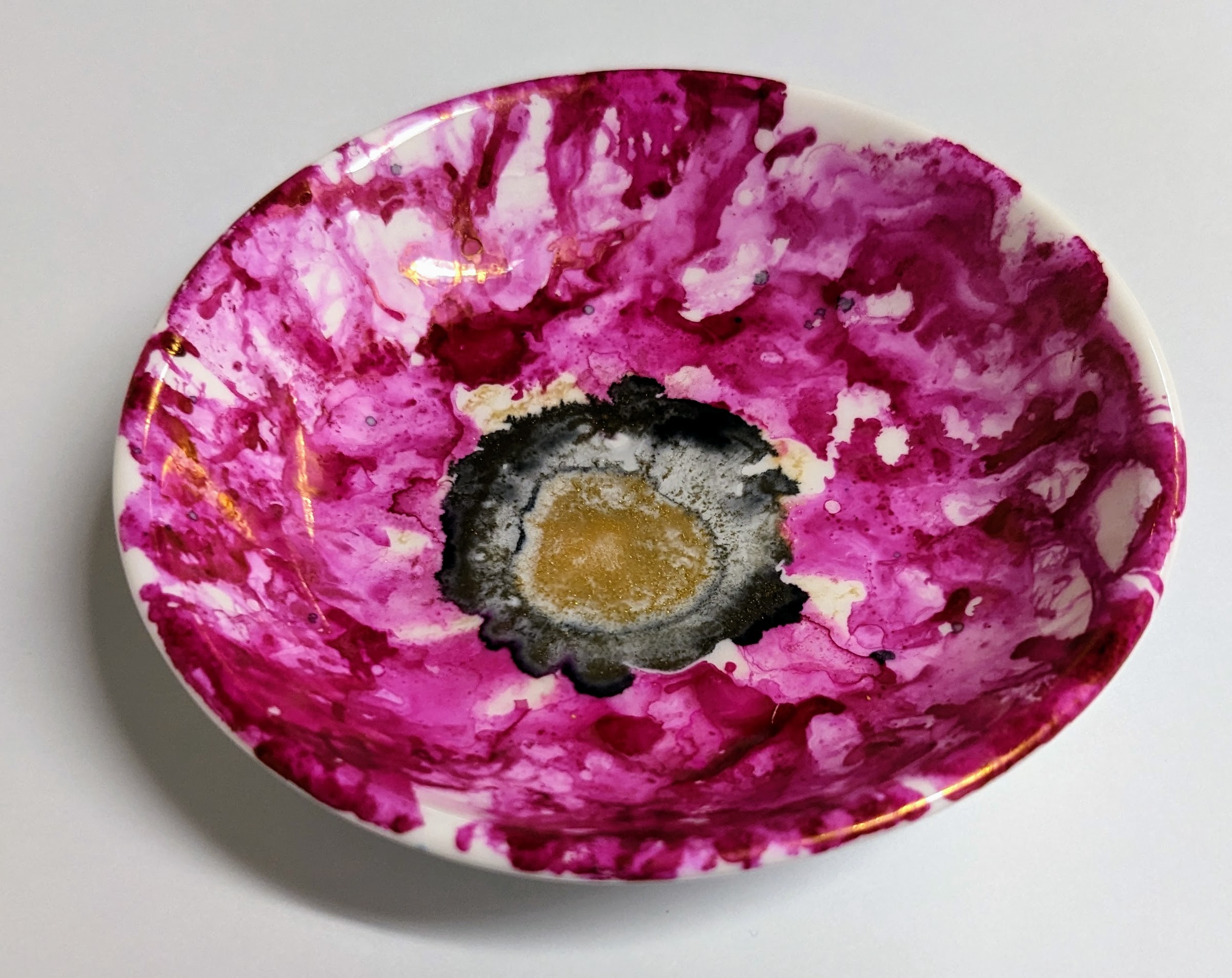 Alcohol Ink Jewelry Dish