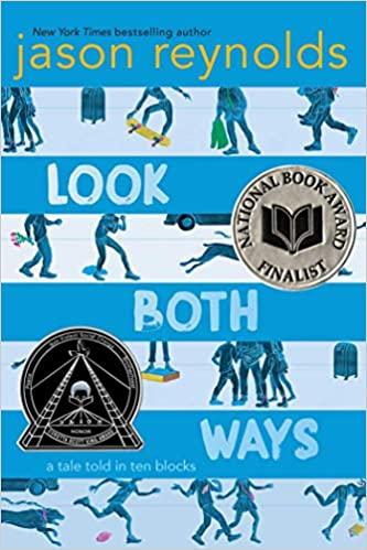 Cover of the children's book "Look Both Ways: A tale told in ten blocks" by Jason Reynolds