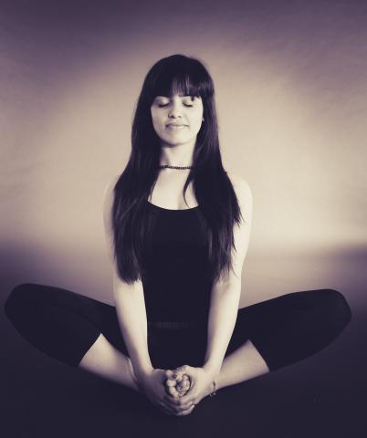 woman in Sukhasana pose