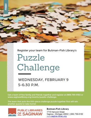 Register your team for Butman-Fish Library's Puzzle Challenge