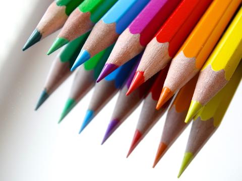 Set of colored pencils