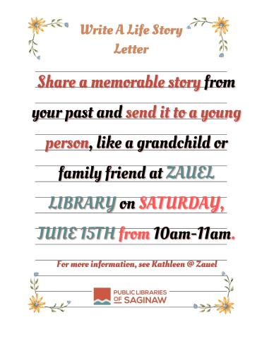 Write a Life Story Letter flyer