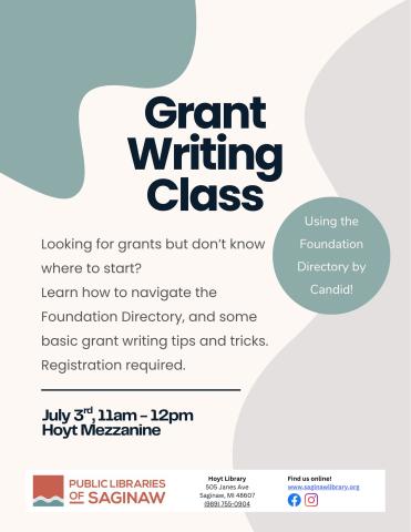Grant Writing Class Flyer