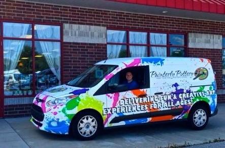 The Painterly Pottery mobile van is shown