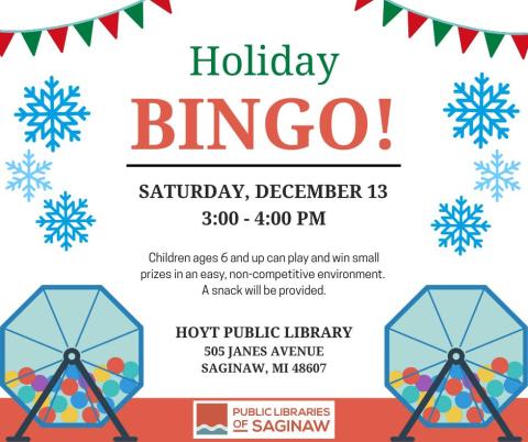 Holiday BINGO, Hoyt Library, December 13, 3:00 - 4:00 PM