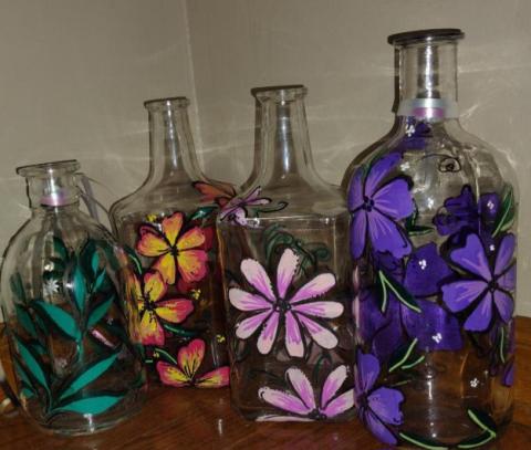example of handpainted bottle