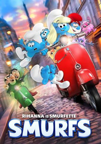 The cover of the DVD of "Smurfs" is shown.