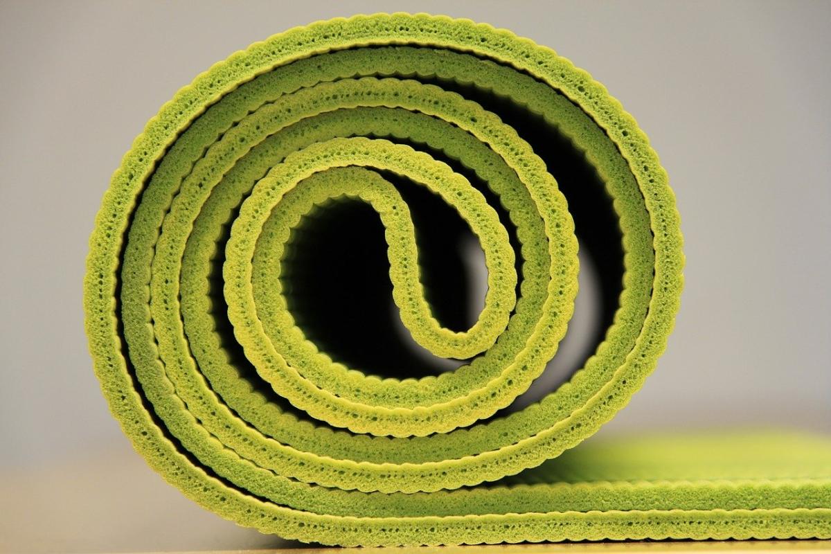 rolled up yoga mat