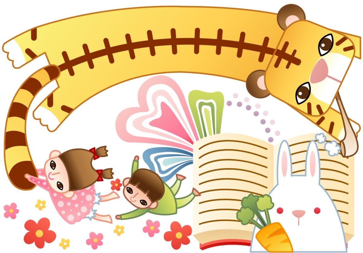Picture of imaginative characters flowing from a book.