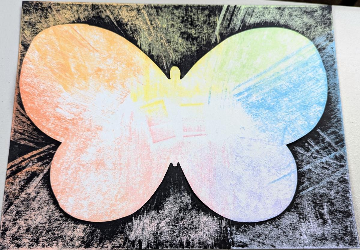 Butterfly Chalk Art on black background