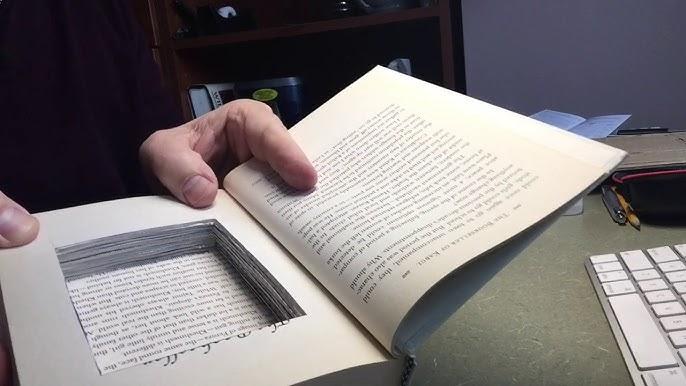 A modified book with a cut-out inside to turn it into a box.