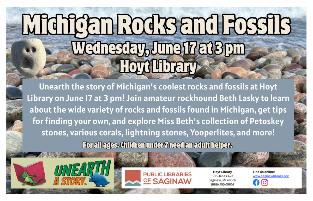 Michigan Rocks and Fossils, Hoyt Library, Wednesday June 17th at 3:00
